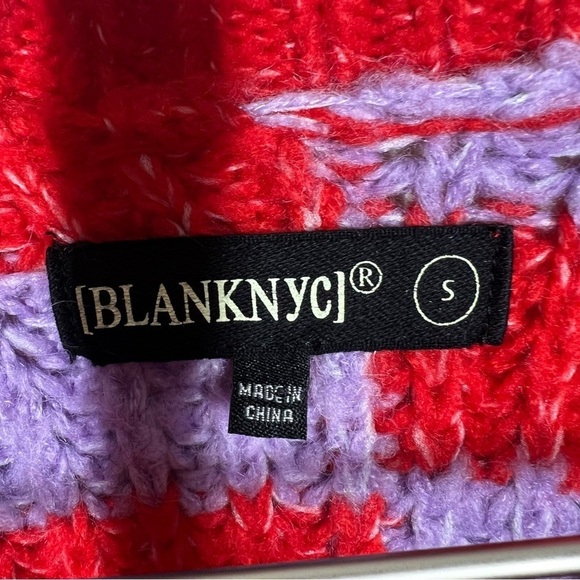 BlankNYC Womens Good Mood Multicolor Stripe Balloon Sleeve Sweater Size Small - Picture 5 of 8